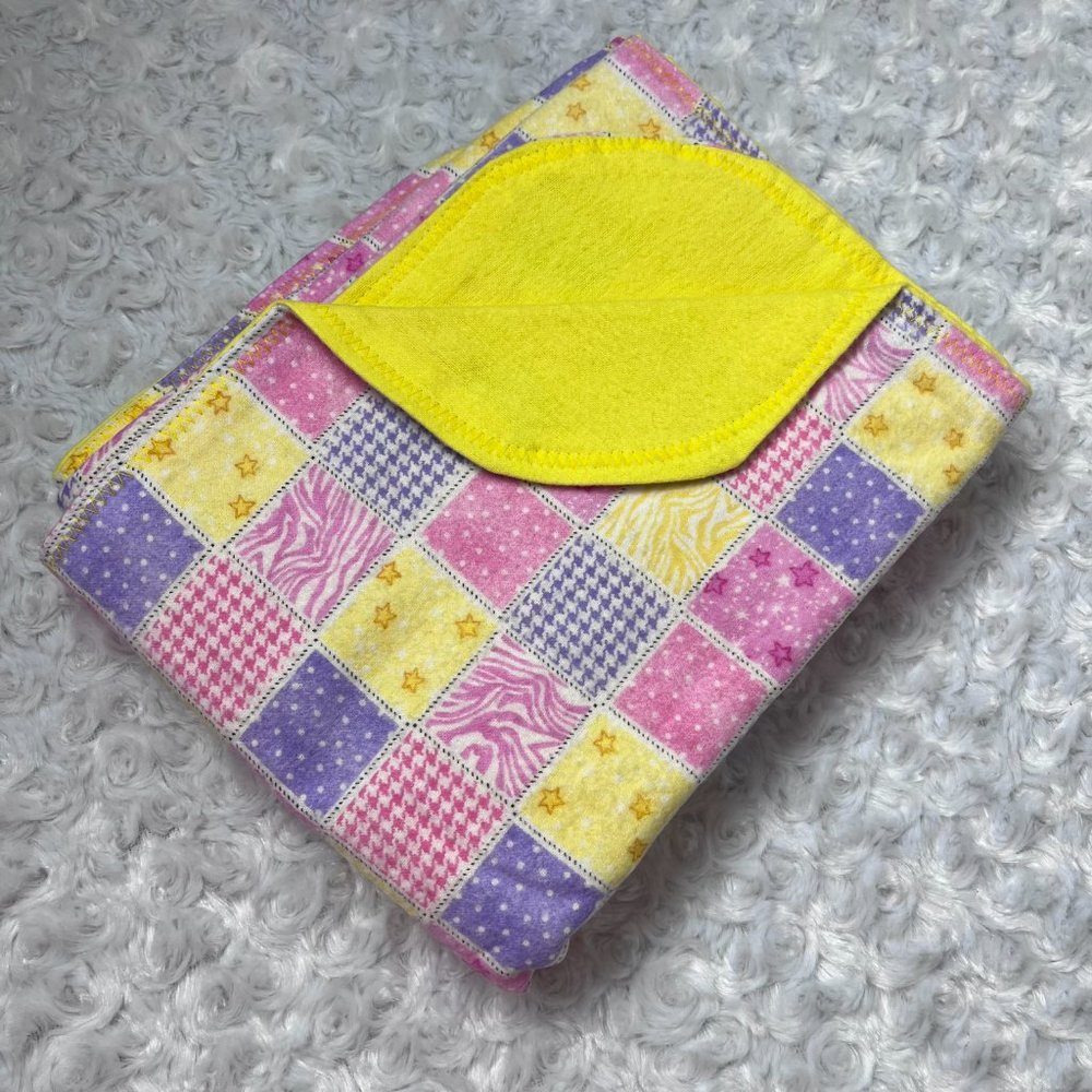 Color Block Squared Flannel Baby Blanket